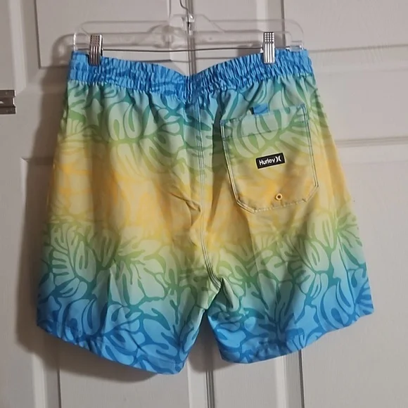 Hurley Men's Cannonball Volley SWIM SHORTS: BLUE/YELLOW/GREEN: NEW WITH TAGS: M